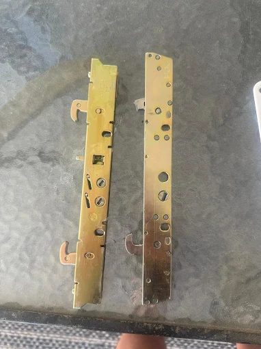 New replacement lock mechanism plates ready for installation